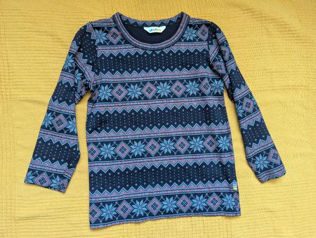 Langarmshirt, Merinowolle, Joha, Grösse 98/104 cm