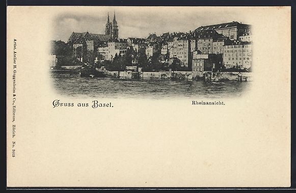 Cartes postales: AK Basel, Rheinansicht mit Kirche – D'occasion à Berlin par bartko-reher