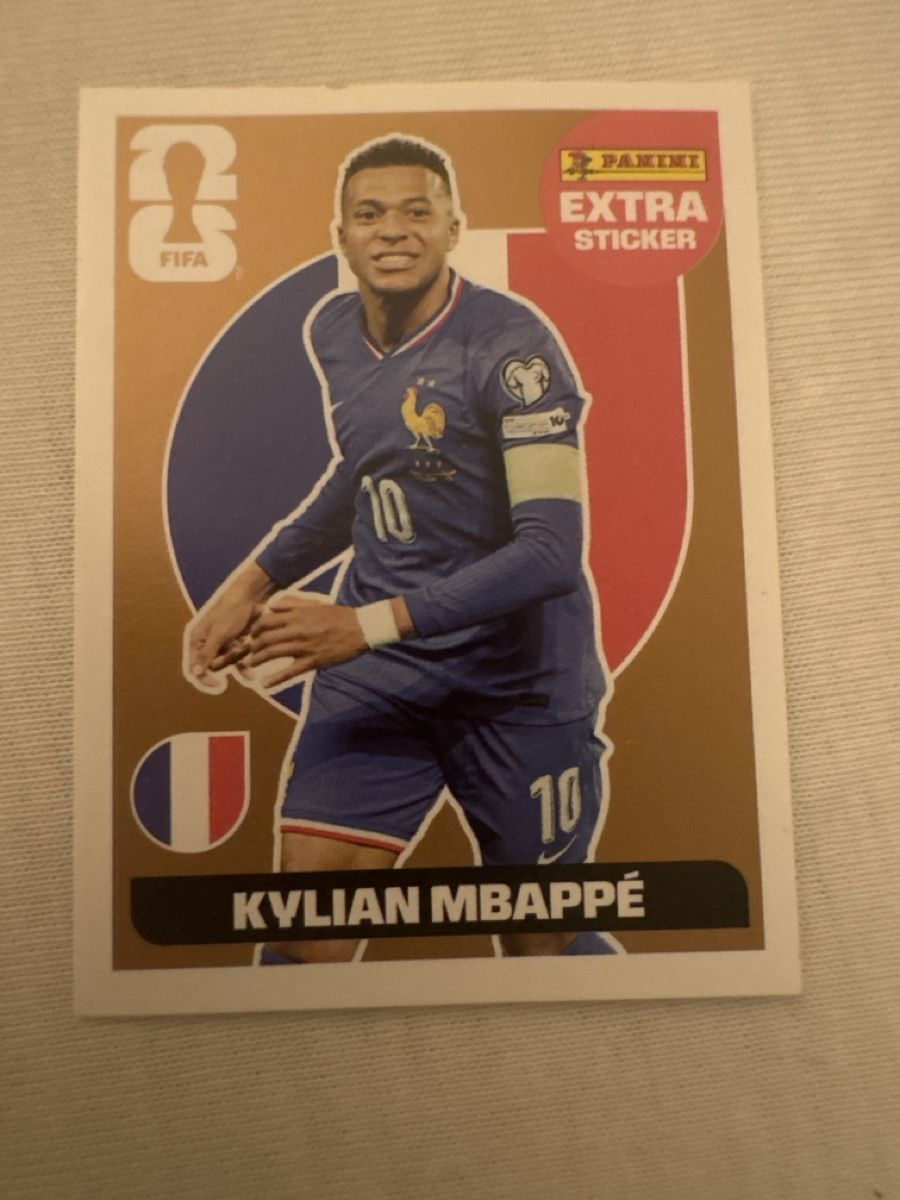 Panini Carte collezionabili: Panini FIFA Kylian Mbappé Extra Sticker Bronze – Nuovo e nell'imballaggio originale da Luzern venduto da Figeac98