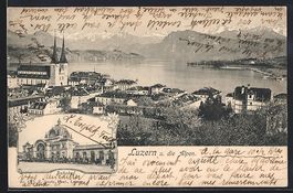 Luzern, Bahnhof, Ortsansicht und die Alp
