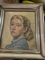 Ölgemälde Frauenporträt signiert AA 1941 mit Rahmen