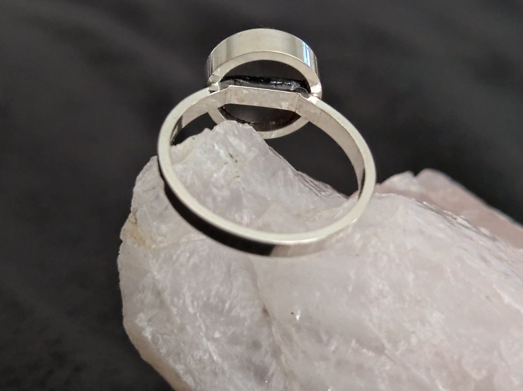 Anelli: Ring Silber 925 mit schwarzem Stein – Usato da Istighofen venduto da Ringparadies 2