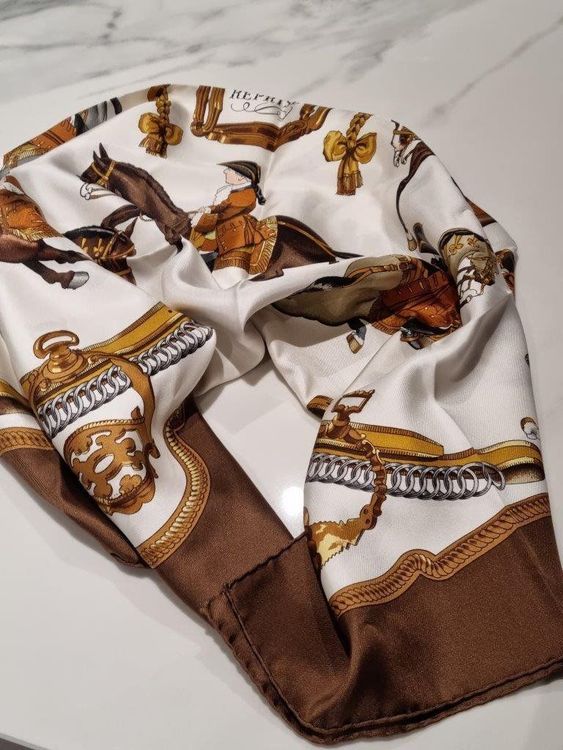 Foulard En Soie Pure 100% Vintage Pour Femme - Dimensions 86x88cm - Style Années 80