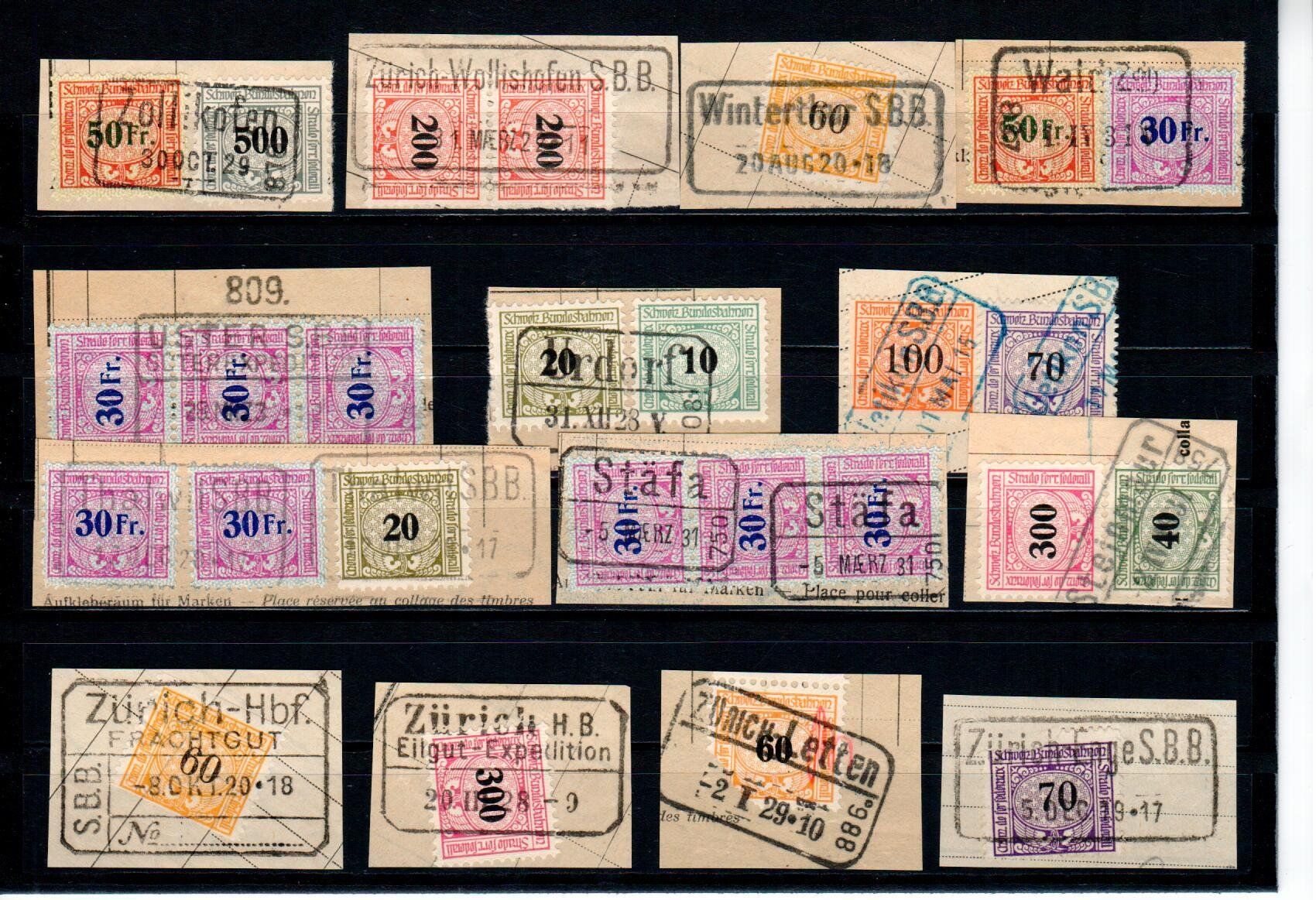 Alle Briefmarken: Eisenbahn - Dienstmarken – Gebraucht aus Wolhusen von Curver9