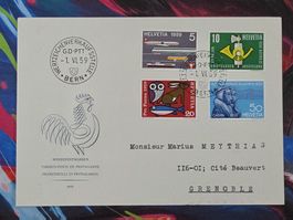 CL28 Enveloppe + Timbre Suisse 1959