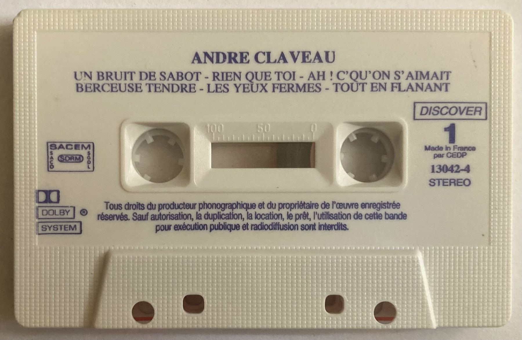 Kompaktkassetten: ANDRÉ CLAVEAU - ANDRÉ CLAVEAU – Gebraucht aus Poliez-Pittet von Newtown-Records 2