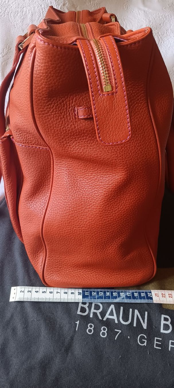 Taschen: BRAUN BÜFFEL, orange  Lederhandtasche. – Neu (gemäss Beschreibung) aus Maienfeld von Andyr44 2