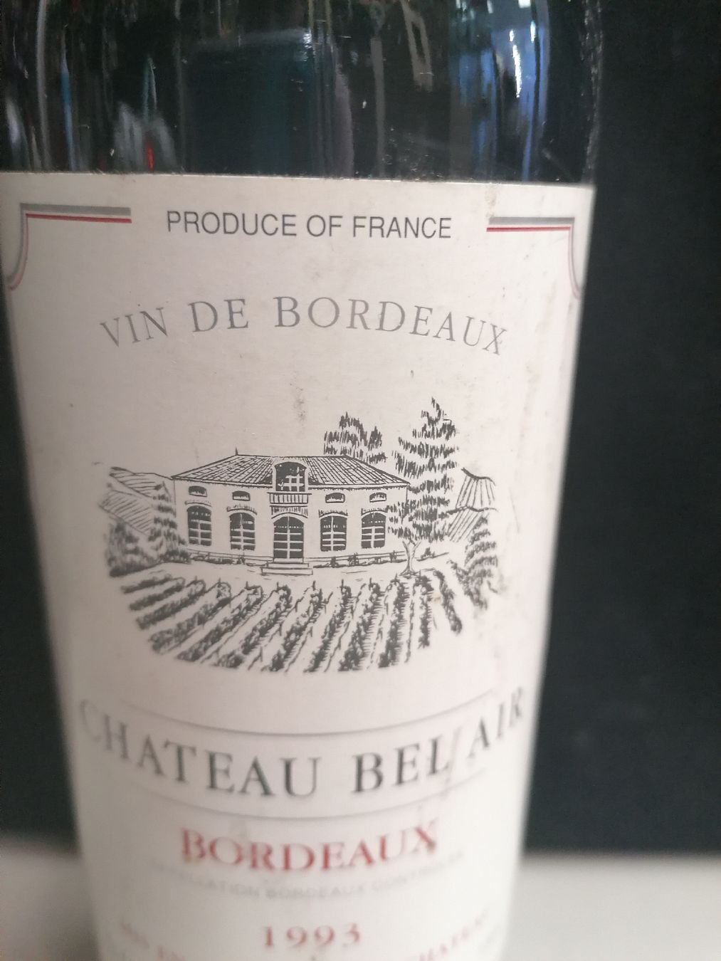 Vino: CHÂTEAU BEL AIR BORDEAUX 1993 – Nuovo (secondo la descrizione) da Genève venduto da Leboucheoreilles 2