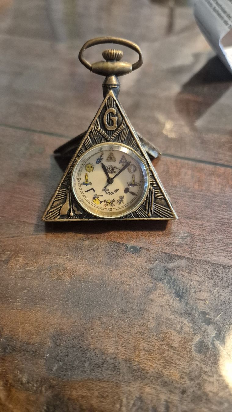 Orologi: Antik Masonic Hiram Triangle Uhr – Usato da Rämismühle venduto da beni0010
