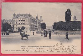 ZÜRICH, STADTHAUSPLATZ UND BAUSCHÄNZLI, 7.12.1901
