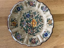 Keramik Teller Wandteller Gubbio Italy Handbemalt Vintage