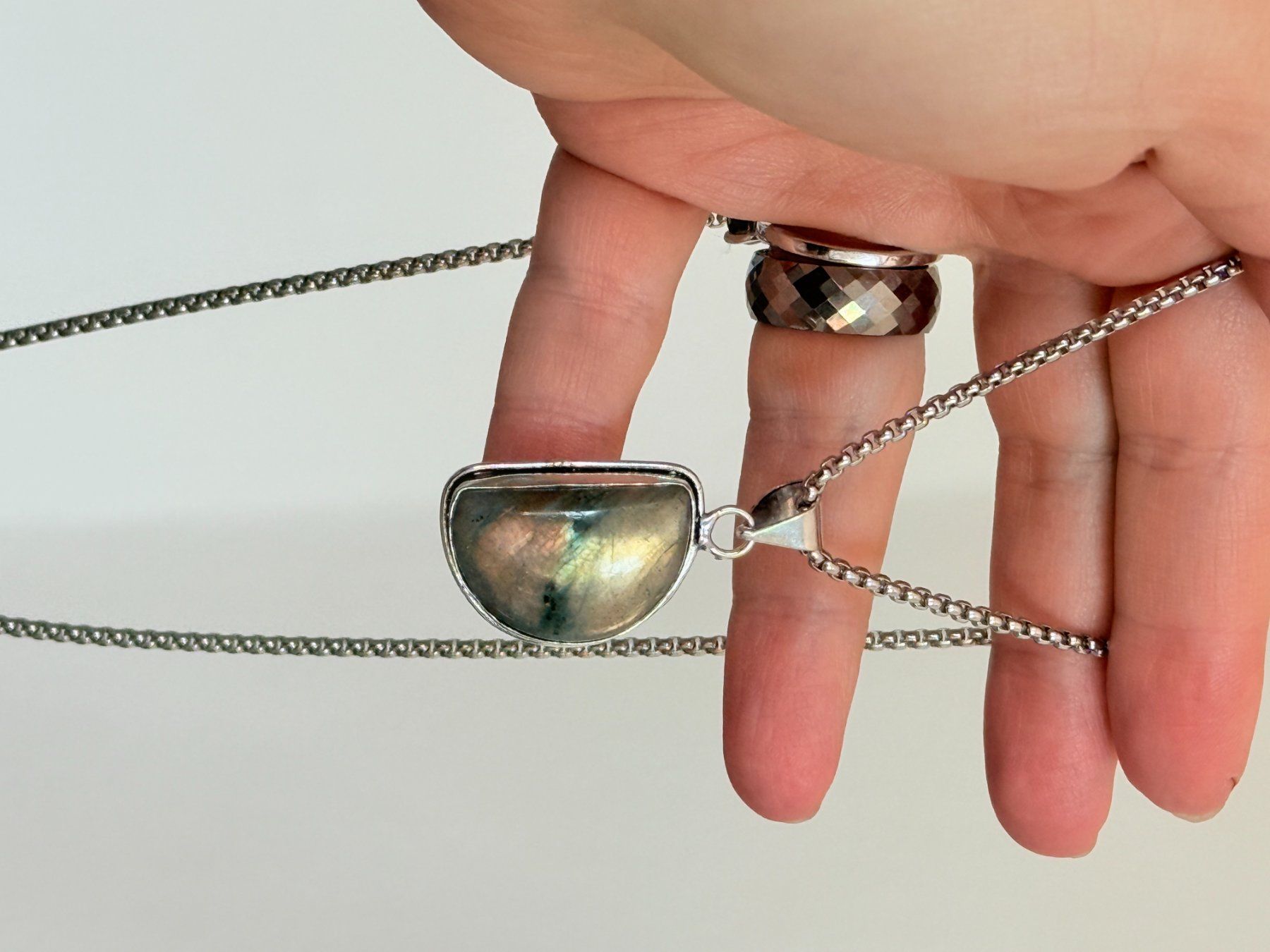 Catenine: Magnifique collier avec labradorite – Nuovo e nell'imballaggio originale da Genève venduto da AWWA 7