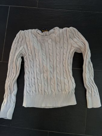 Polo Ralph Lauren Zopfmuster Pullover weiss Grösse 6