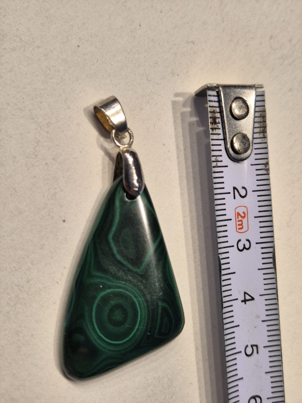 Ciondoli: Malachit Anhänger Schmuck Silber Weissgold Edelstein – Usato da Russikon venduto da eunicetungol