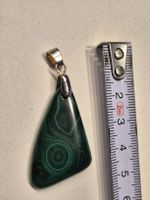 Malachit Anhänger Schmuck Silber Weissgold Edelstein