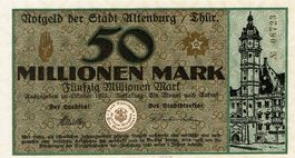 Altenburg 50 Mil.Mark+Prägestempel 10.1923 VZ++-UNZ