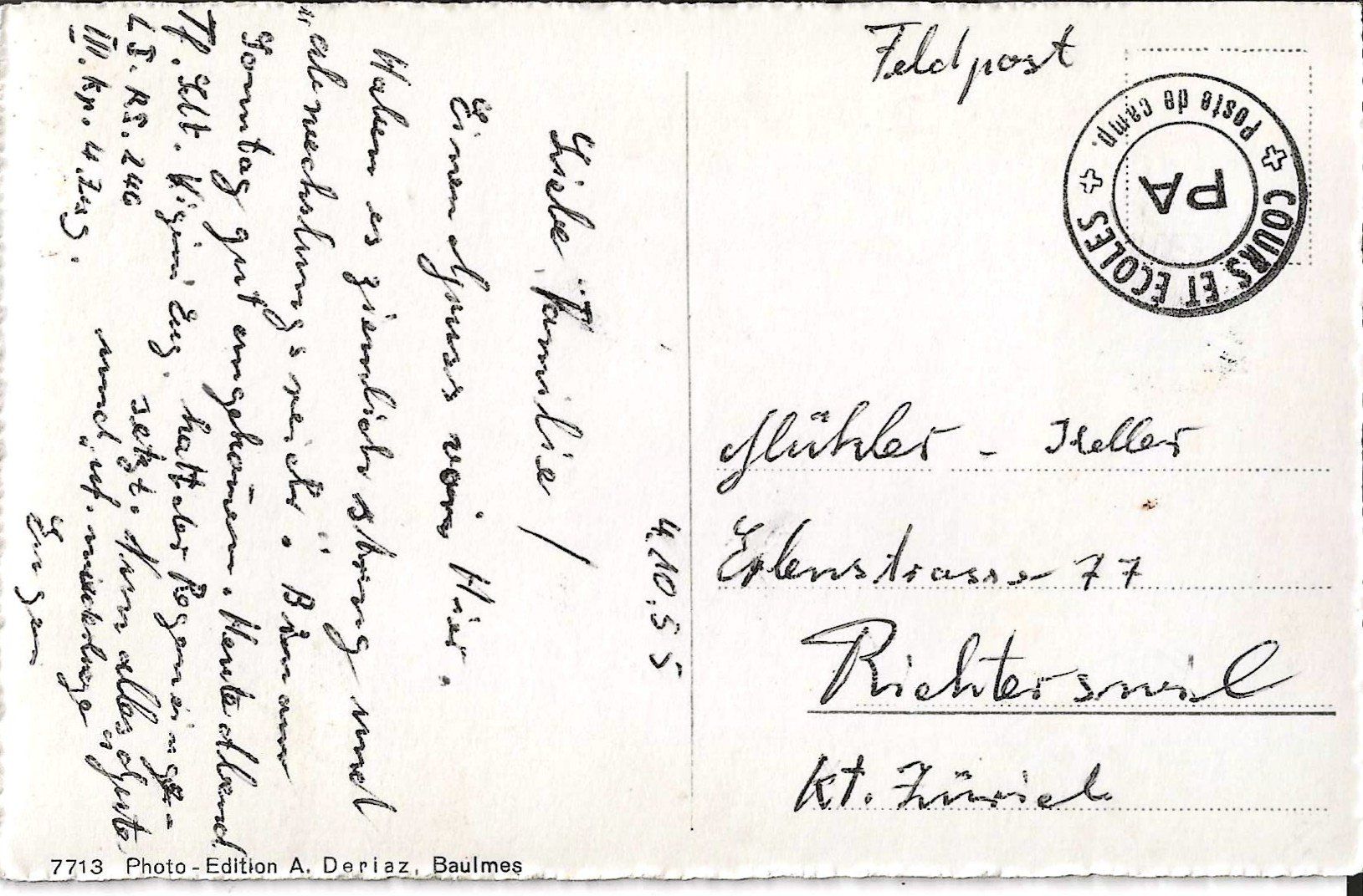 Ansichtskarten: Karte Malters 1955 – Gebraucht aus Zürich von Philacat11 1