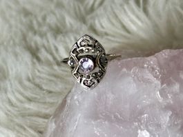 Vintage Silberring 925 mit lila Stein
