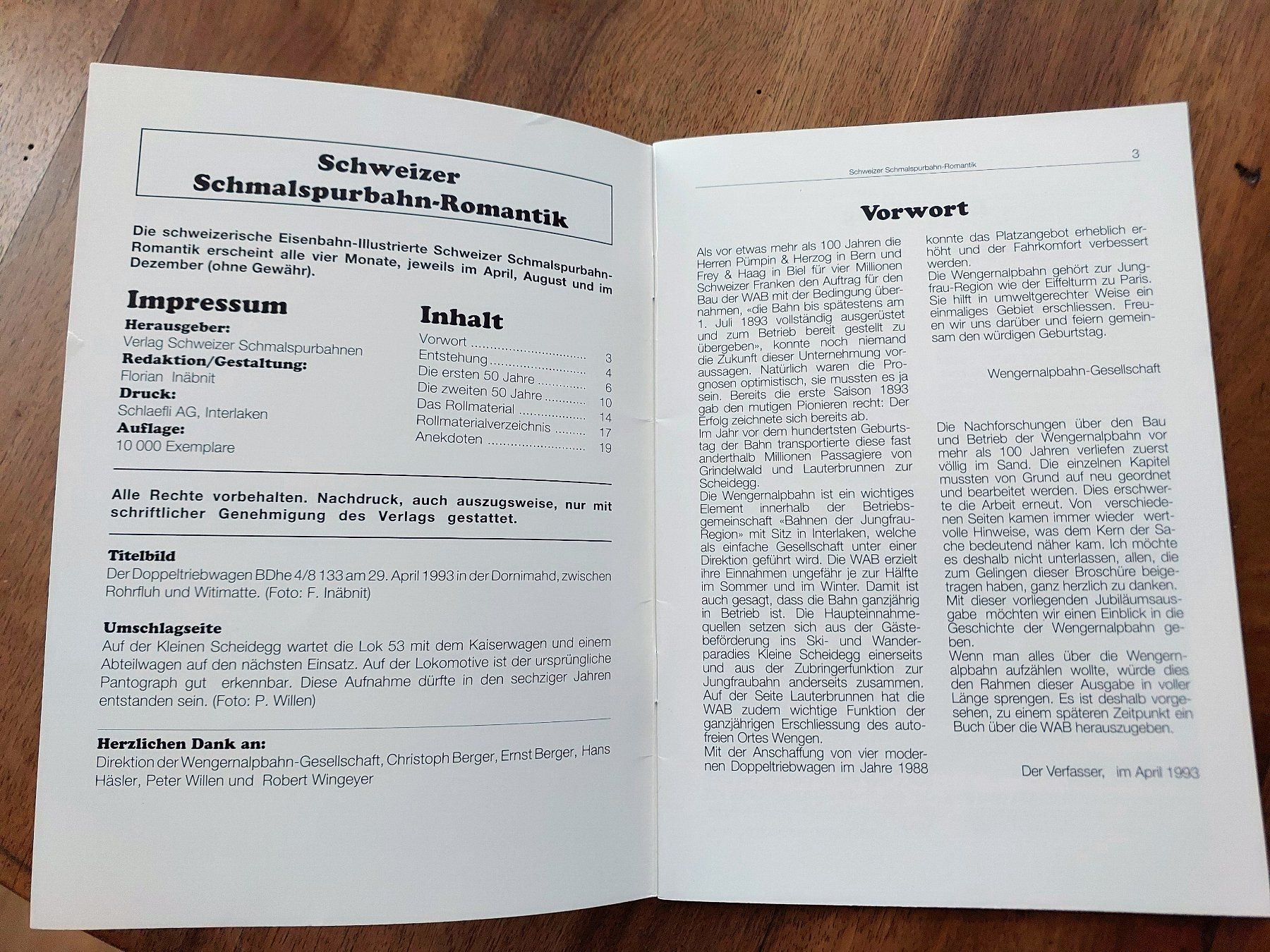 Zeitschriften & Magazine: 100 Jahre Wengernalpbahn - Sonderausgabe – Gebraucht aus Schönenwerd von Steidi 1