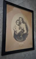 Antiker Druck Raphael Madonna Sixtina gerahmt