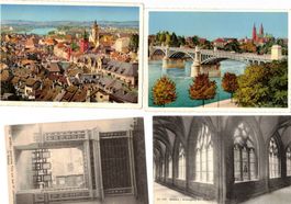 Basel Wettsteinbrücke Rathaus Kreuzgang im Münster Rhein