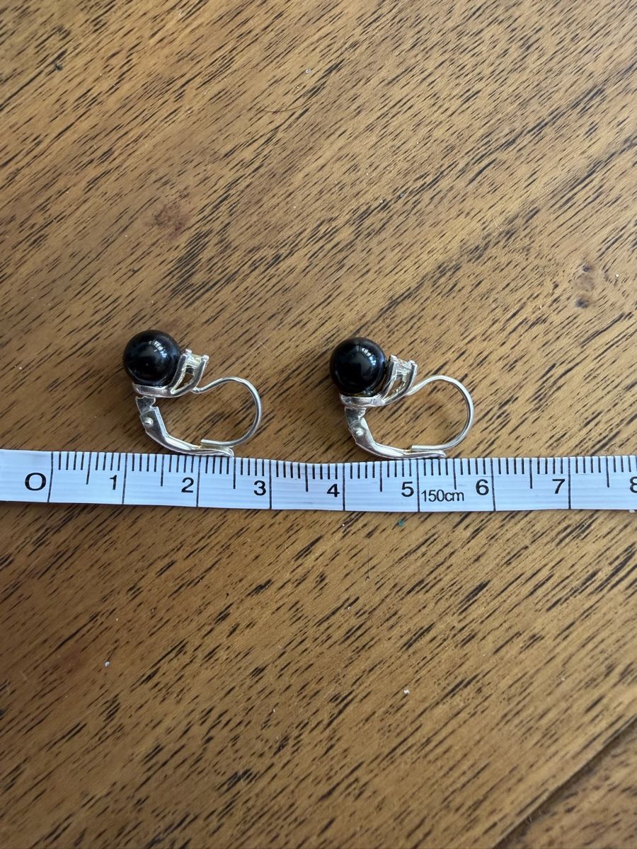 Orecchini pendenti & Orecchini a lobo: Orecchini argento 925 pietra nera e zirconia – Usato da Cademario venduto da Iby_30 4