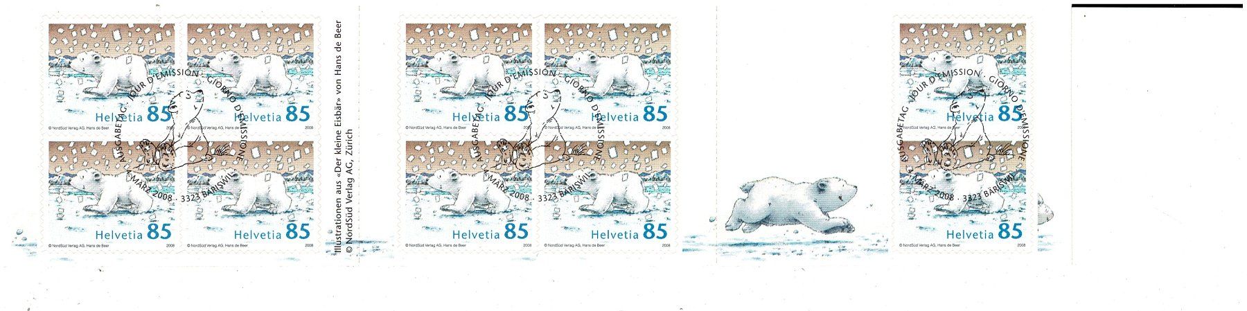 Tutti i francobolli: Eisbär Plume Heftchen ET 1er jour – Usato da Lausanne venduto da Whorvath