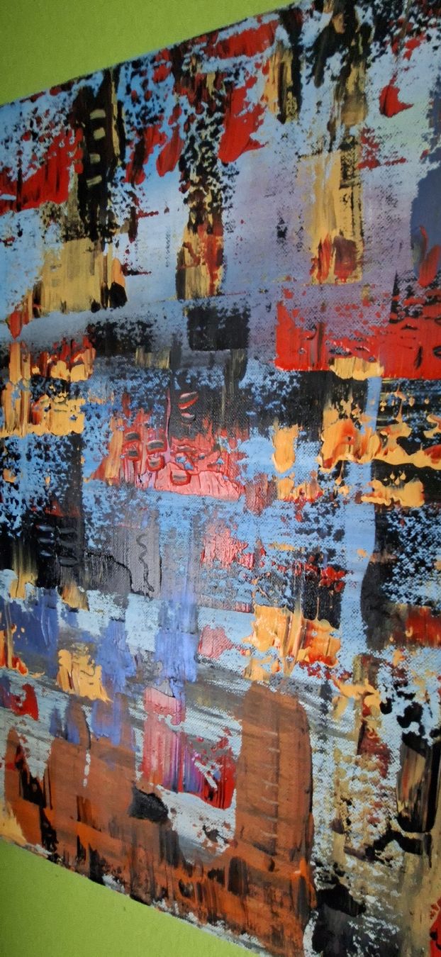 Dipinti: Gemälde "Fantasie Stadt" handmade 58×58 – Nuovo (secondo la descrizione) da Riehen venduto da Steinbock1970 5