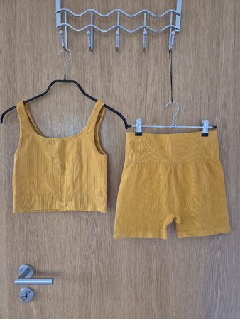 Ensemble Sport H&M Jaune Moutarde Taille S, 