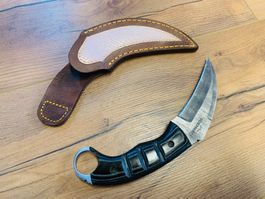 Damast Messer feststehend HANDMADE 21cm ODERMATT No. 06 NEU