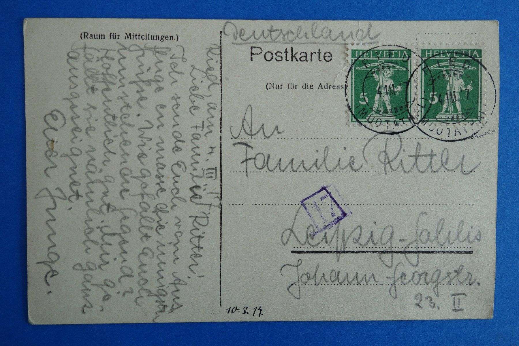 Ansichtskarten: MUOTATHAL - RIED - Gesamtansicht 1917 – Gebraucht aus Ibach von Ibanto 1