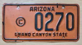 USA - Arizona Nummernschild 0270
