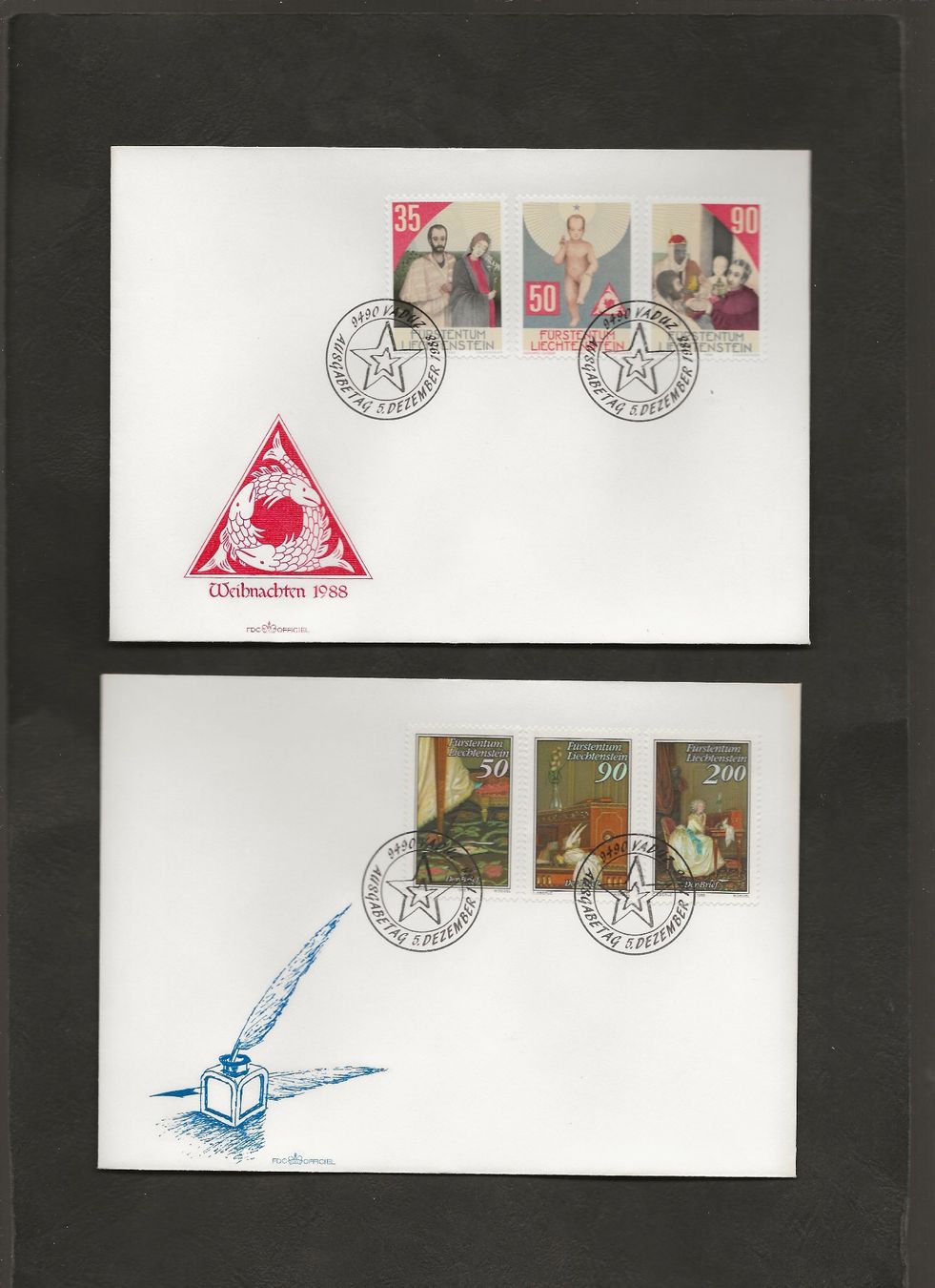 Tutti i francobolli: 16 FDC Liechtenstein 1987 bis 1989 – Usato da Au ZH venduto da xelagreb01 5