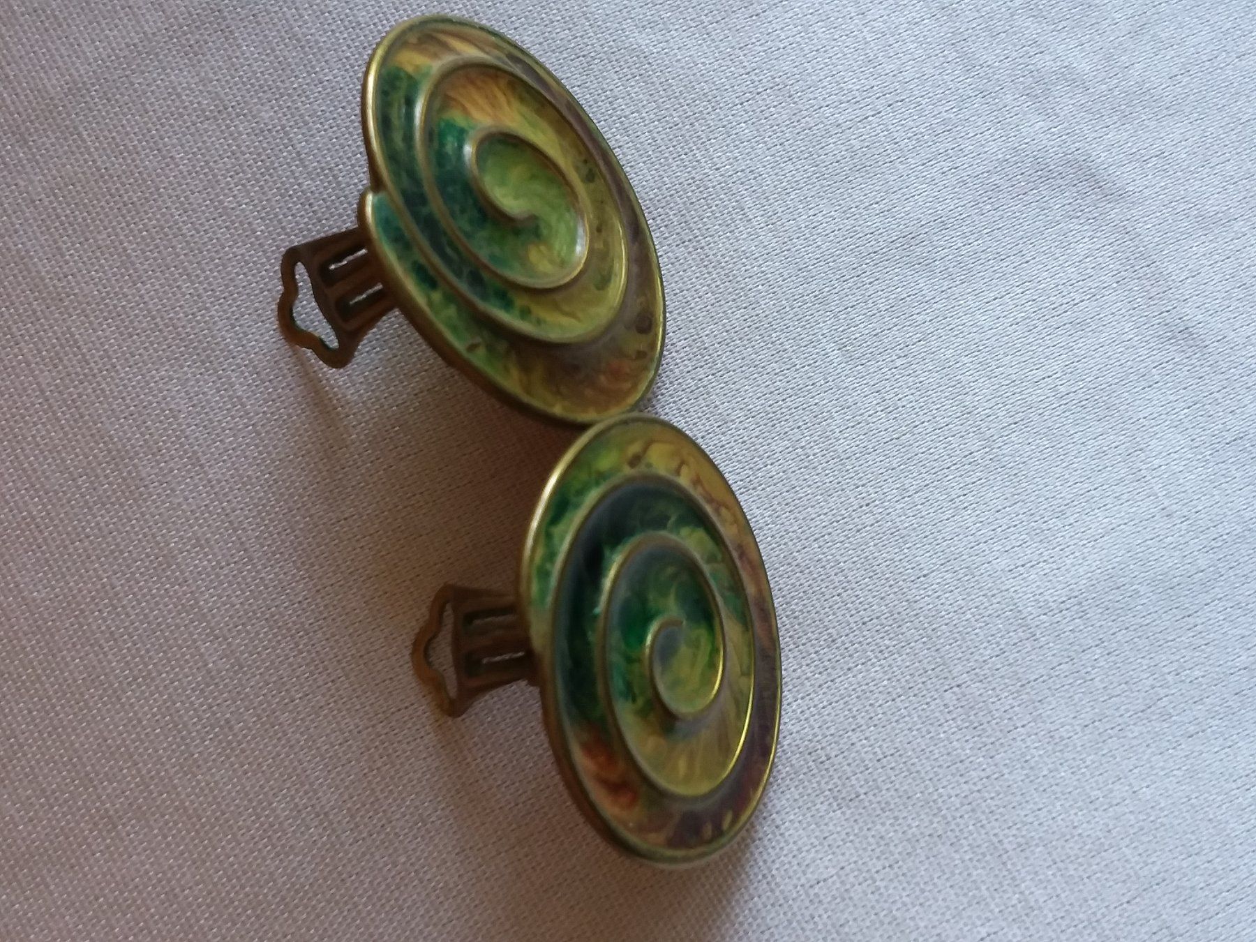 Orecchini pendenti & Orecchini a lobo: Antike Spirale Ohrclips mit Messing Clips ca 1920 – Usato da Zürich venduto da Aleick 6