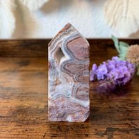 ✲ Mexikanischer Crazy Lace Achat Turm ✲ 77mm/ Obelisk Spitze