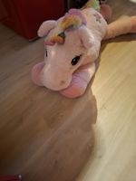 Grosses, pinkes Einhorn Stofftier, ideal zum Kuscheln!