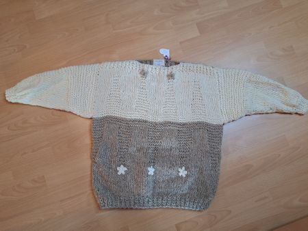 Rarität: Wollpulli beige/braun.