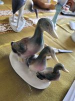 Entenfamilie Porzellan Figur