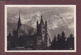 LAUSANNE - Cathédrale et Alpes - 1930