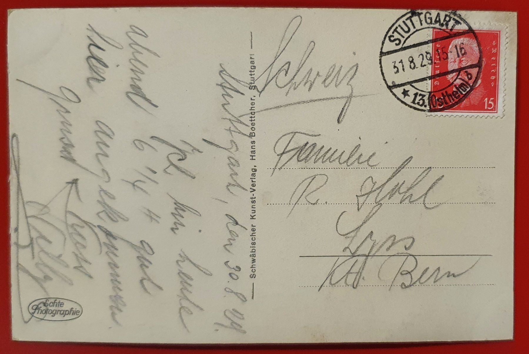 Cartoline postali: Zeppelin über Stuttgart 1929 - nach Lyss gelaufen – Usato da Kreuzlingen venduto da Rschweiz1 1