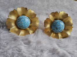Vintage 60er Statement Glas Ohrclips Murano