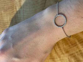 Bracelet argent et strass / Silber Armband mit Strassstein