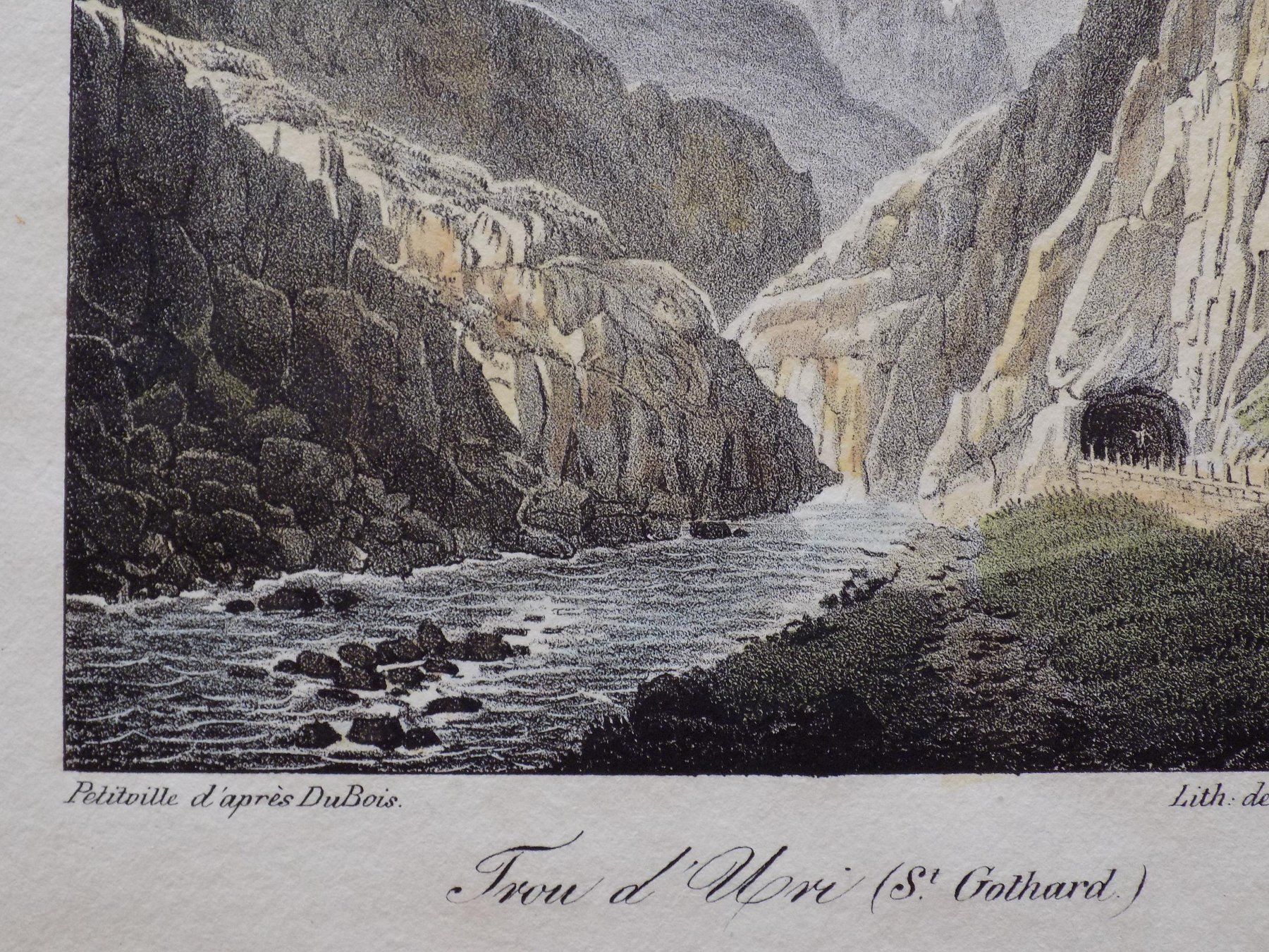 Incisioni: Tour d'Uri Urnerloch Lithographie – Usato da Risch venduto da Antikfee 9