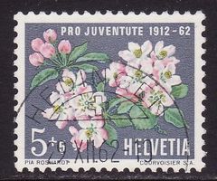 Pro Juventute SBK-Nr. 193 (Apfelblütenzweig 1962) gestempelt