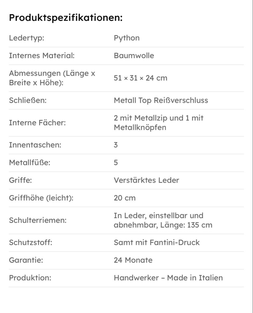 Taschen: Pythonleder Reisetasche Montreal - Farbe: Schwarz – Neu und originalverpackt aus Wittenbach von bes_k8vr 7