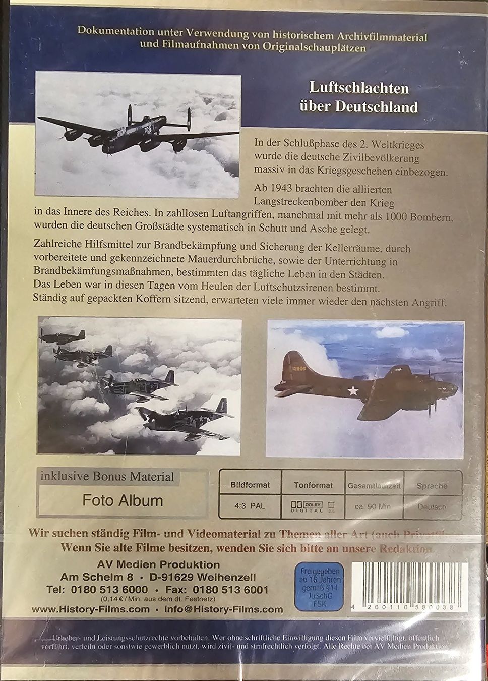Tutti i DVDs: Luftschlachten über Deutschland – Nuovo e nell'imballaggio originale da Wahlen b. Laufen venduto da Cg10 1