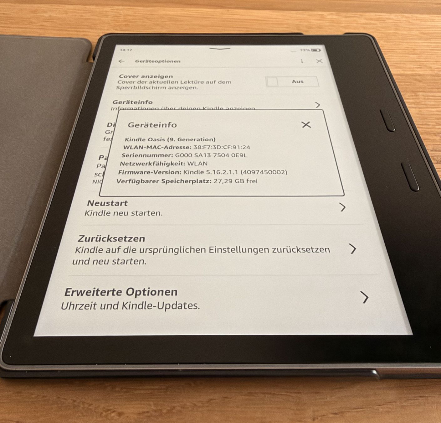 Amazon Tablet PC: Kindle Oasis 9. Generation mit Hülle – Gebraucht aus Bern von gsx-trade 2