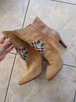 Bottines Oxmox daim beige broderie taille 41 occasion