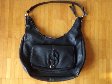 Damen Leder Handtasche schwarz