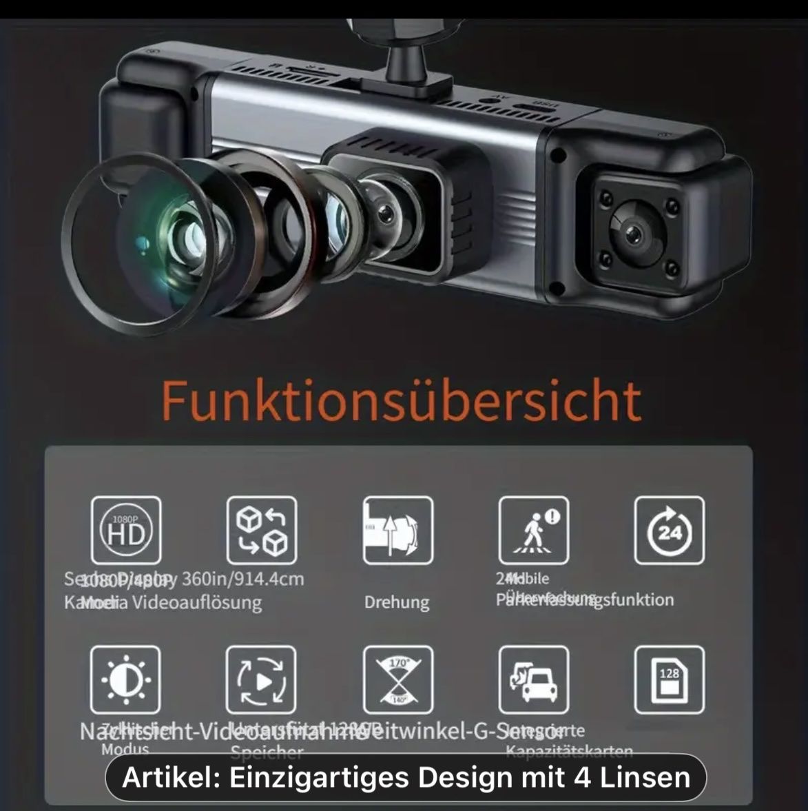 Action Cam: DASCHCAM,AUTO KAMERA,AUTO  COCPIT KAMERA MIT BATTERY – Nuovo (secondo la descrizione) da Dällikon venduto da oez_gcw6 3
